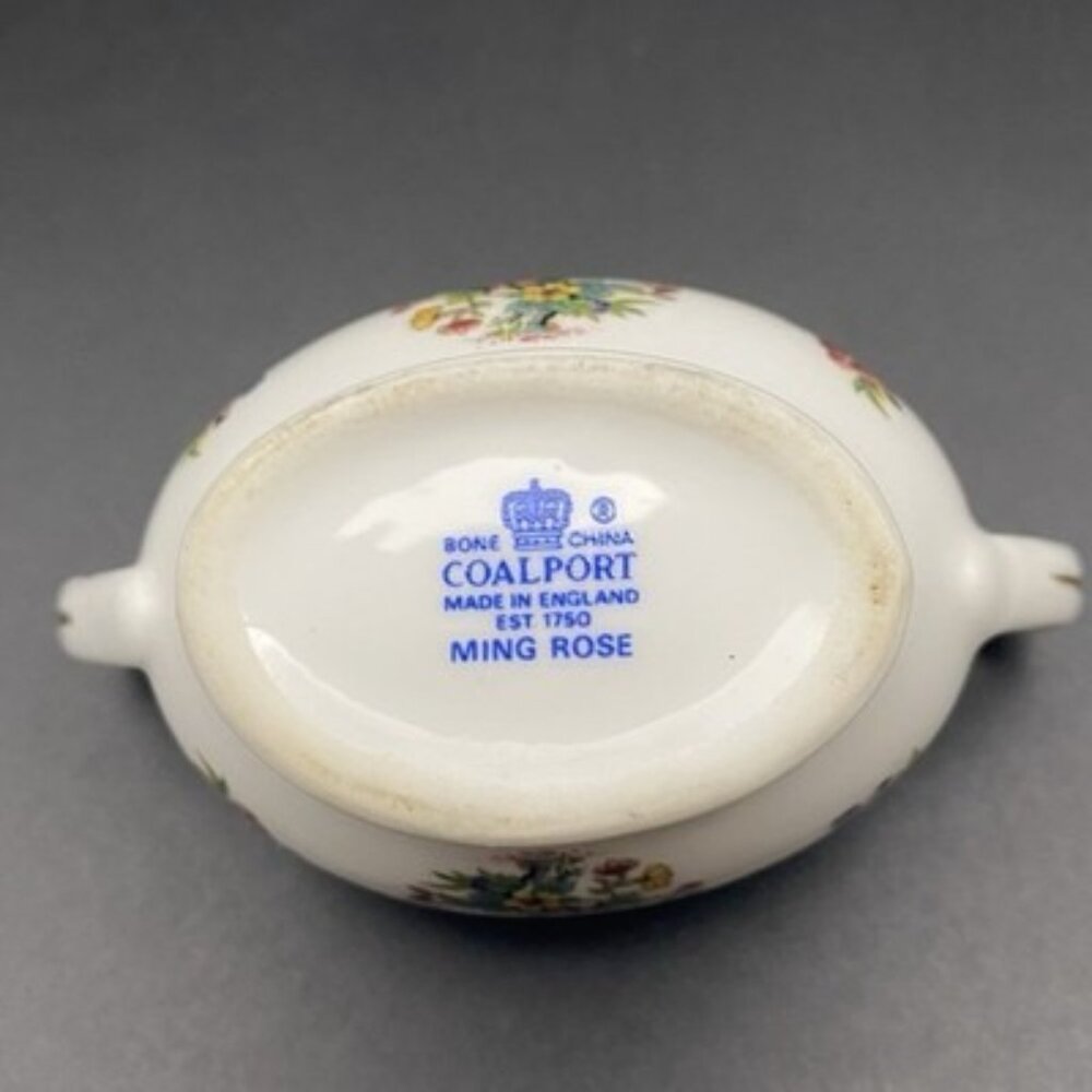 Miniature Dollhouse Soup Tureen W/Lid 3" Coalport Ming Rose Bone China England - Picture 6 of 9